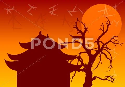 Chinese architecture Stock Illustration
