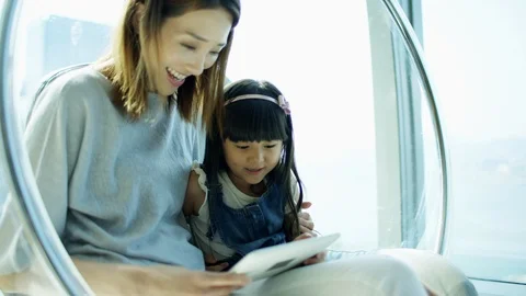 Asian Mother and Daughter Stock Video Footage Royalty Free Asian