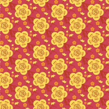 Chinese asian seamless vector pattern background. Traditional ornament. Stock Illustration