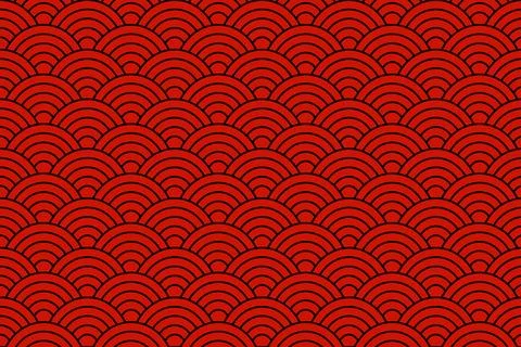 Chinese background Wave seamless pattern Stock Photos