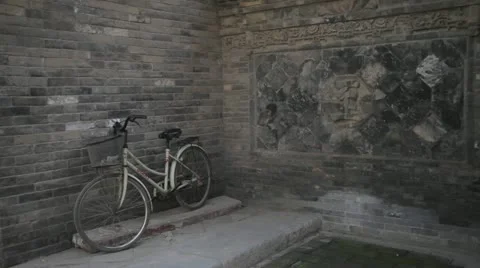Chinese bas-relief on wall of temple Stock Footage 12448314