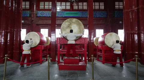 Chinese beat drums Stock Footage 35133531