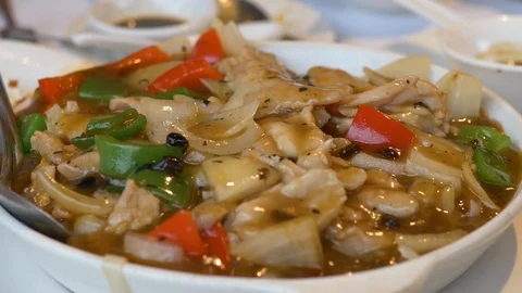 Chinese beef black bean saunce Stock Footage 101739859