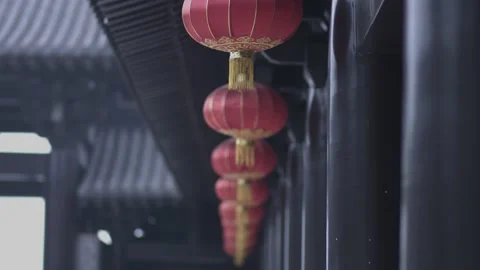 Chinese Big Red Lanterns Stock Footage 155180531