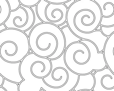Chinese black seamless vector pattern in linear style. Seamless texture stylized Illustration