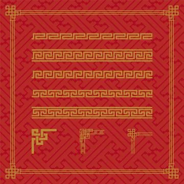 Chinese Border Ornament Stock Illustration