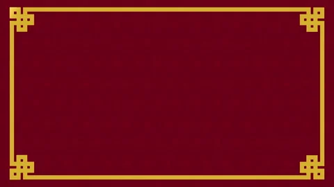Chinese border red background gold frame traditional pattern asian style orn Stock Footage 325581253