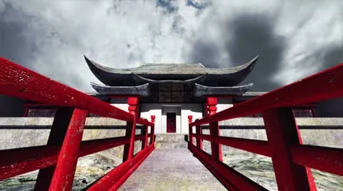 Chinese Building Clouds Timelapse 04 Stock-Footage 8893808