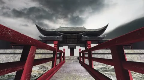 Chinese Building Clouds Timelapse 06 Stock Footage 8901417