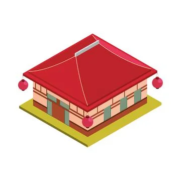 Chinese building isometric Ilustración de archivo
