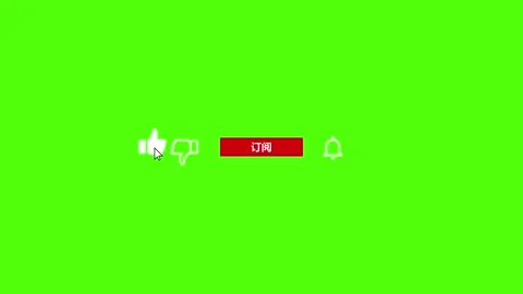 Chinese button subscribe on green background Video stock 167549339
