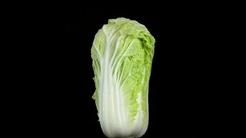 Chinese cabbage isolated on black background, rotate Stock-Footage 163088450