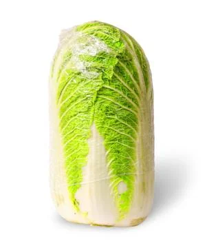 Chinese cabbage packed into polyethylene Stock Photos