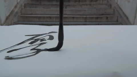 Chinese Calligraphy，Calligraphy Writing，close shot Vídeo Stock 140199341