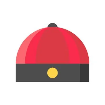 Chinese cap vector, Chinese New Year related flat icon Stock Illustration