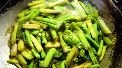 Chinese celery curry2 Stock Footage 321384916