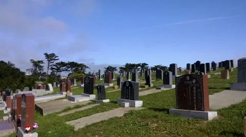 Chinese Cemetery Stock Footage 48434798