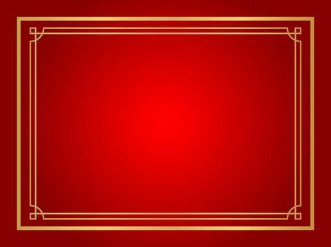 Chinese certificate frame rectangle, red background, certificate line frame.. Ilustración de archivo