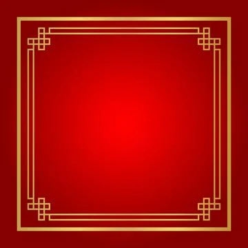 Chinese certificate frame square, red background, certificate line frame, a.. Stock-Illustration