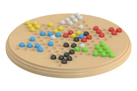 Chinese checkers game, 3D rendering Stock Illustration