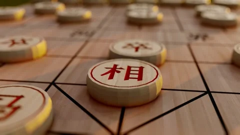 Chinese chess board confrontation pattern Stock Footage 288178849