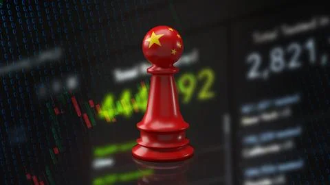 The Chinese chess on business background 3d rendering Illustrazione stock