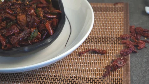 Chinese chilli fried shrimp paste Stock Footage 111749000