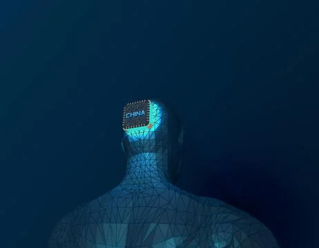 Chinese chip, artificial intelligence technology Stock Illustration
