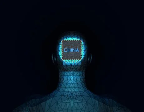 Chinese chip, artificial intelligence technology Stock Illustration