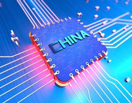 Chinese chip, core processor 스톡 일러스트