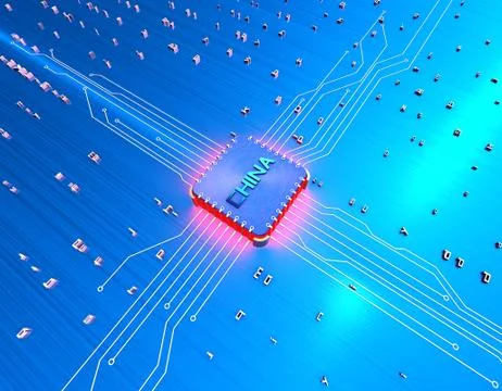 Chinese chip, core processor Stock Illustration