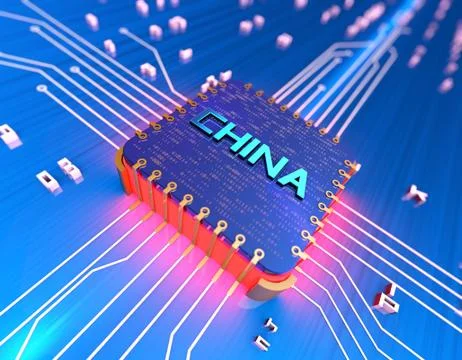Chinese chip, core processor 스톡 일러스트