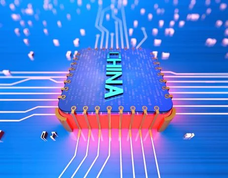 Chinese chip, core processor 스톡 일러스트