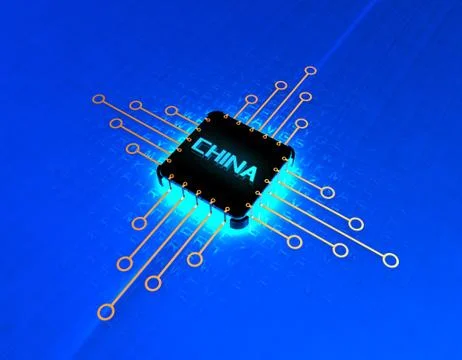 Chinese chip, core processor 스톡 일러스트