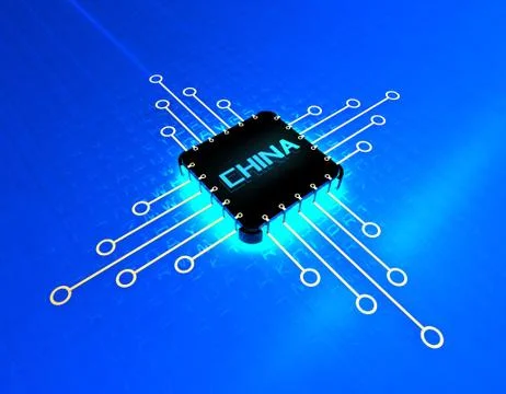 Chinese chip, core processor Stockillustratie