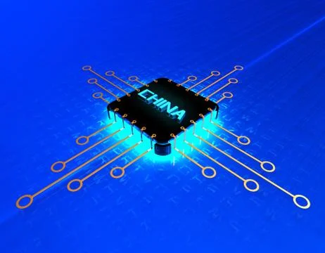 Chinese chip, core processor Stock Illustration