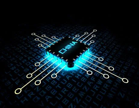 Chinese chip, core processor Stock Illustration