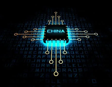 Chinese chip, core processor 스톡 일러스트