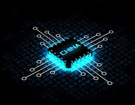 Chinese chip, core processor Stockillustratie