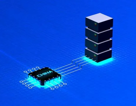 Chinese chip, processor, electronic technology Stockillustratie