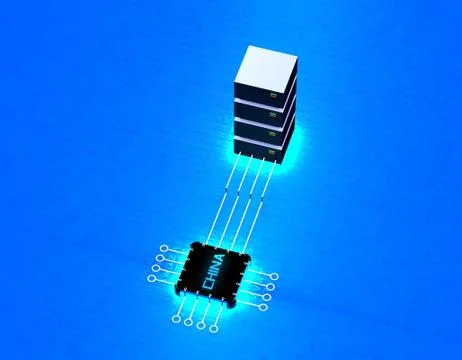 Chinese chip, processor, electronic technology 스톡 일러스트
