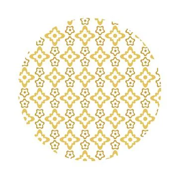 Chinese Circle Asian Pattern Of Geometric Flowers 库存插图