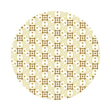 Chinese Circle With Asian Pattern Of Small Flowers Stock Illustration
