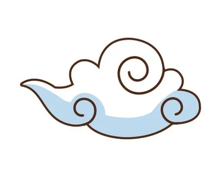 Chinese cloud floating isolated icon Stockillustratie