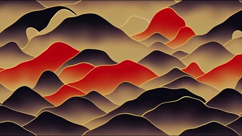 Chinese cloud or river seamless design art animation 2d illustrated, Stock Footage 220118584