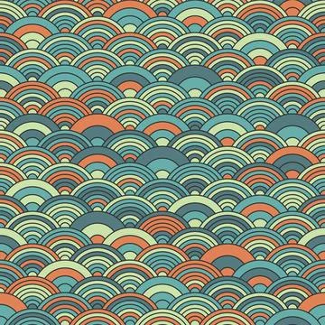 Chinese cloud or river seamless pattern vector. Traditional Asian background  스톡 일러스트