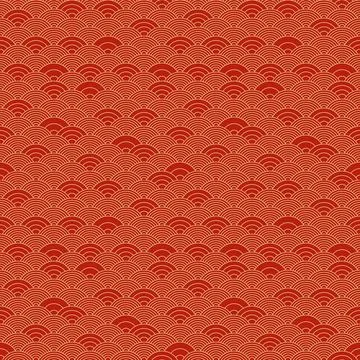 Chinese cloud or river seamless pattern vector. Traditional Asian background  Stock Illustration