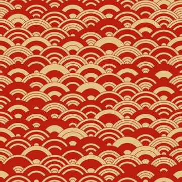 Chinese cloud or river seamless pattern vector. Traditional Asian background  イラスト素材
