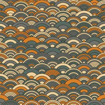 Chinese cloud or river seamless pattern vector. Traditional Asian background  Stock Illustration