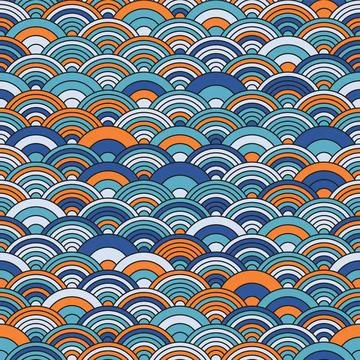 Chinese cloud or river seamless pattern vector. Traditional Asian background  Illustrazione stock